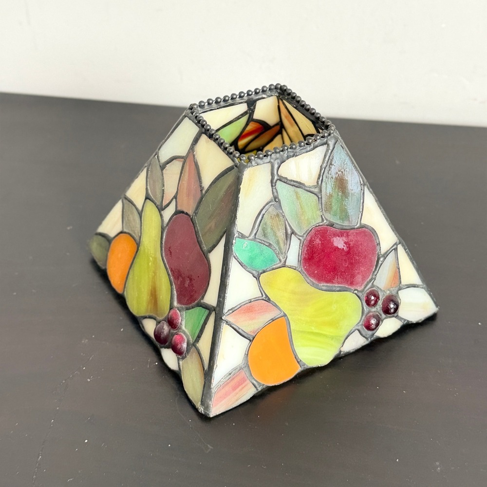 Vintage Mini Tiffany Style Stained Glass Fruit Decor Lamp Shade ONLY Replacement
